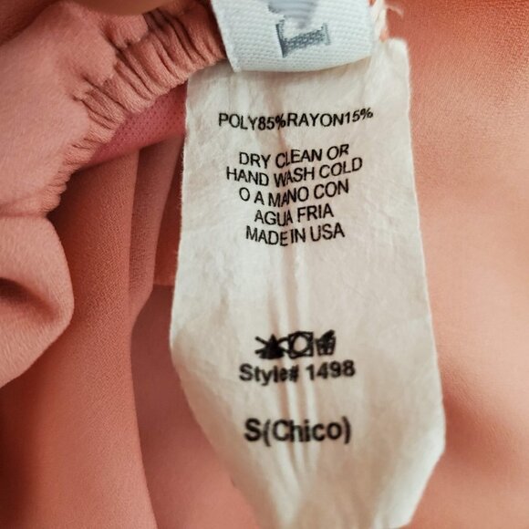 🏆102 La Ropas Off Shoulder Pink Baby Doll Top - Picture 3 of 4